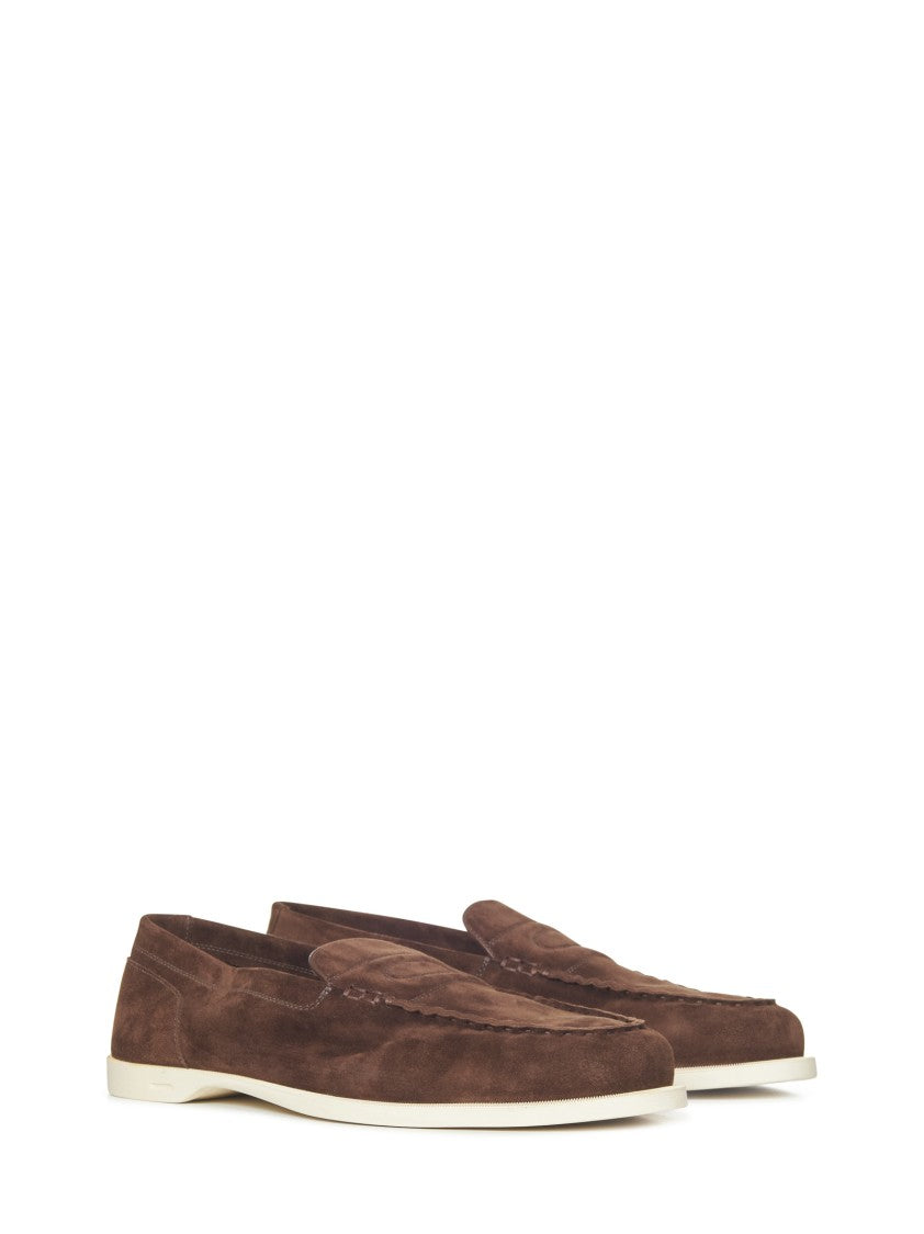 John Lobb Dark Brown Suede Loafers