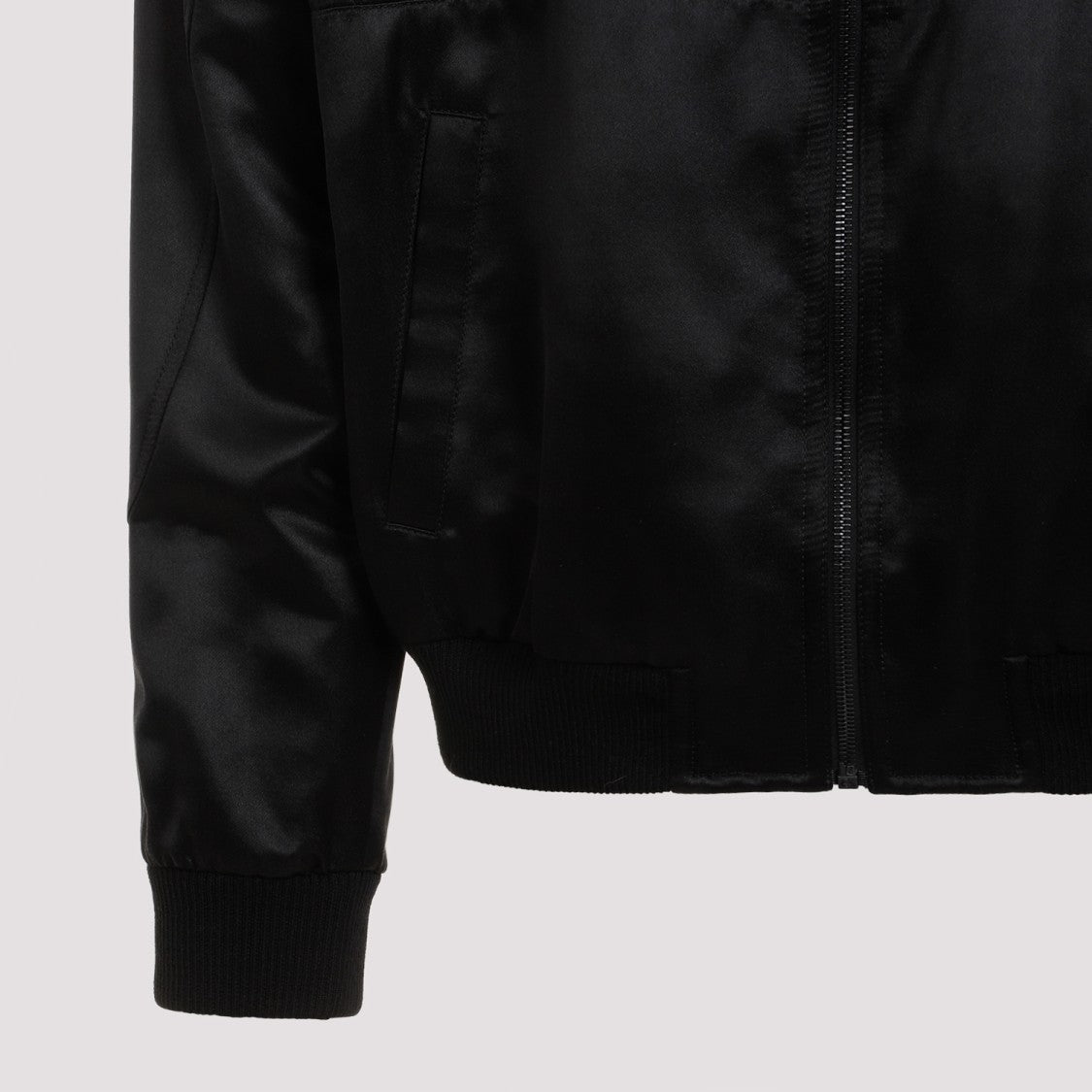 Saint Laurent Satin Teddy Black Viscose-Silk Jacket