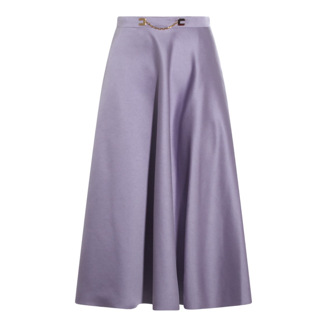 Elisabetta Franchi Flowing Lilac Skirt With Elegant Drape