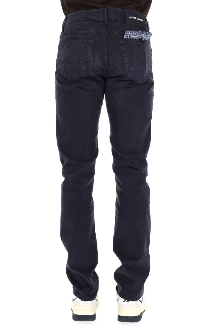 Jacob Cohen Scott Fit 5-Pocket Peach Hand Dyed Lyocell-Cotton Pants