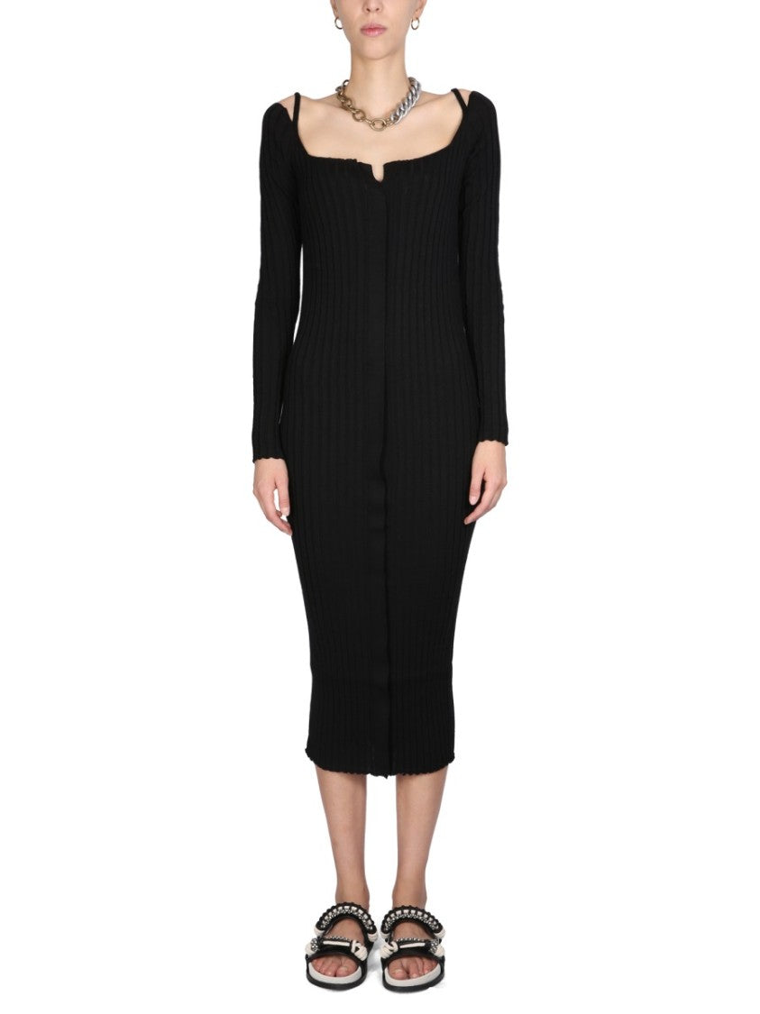 Philosophy Di Lorenzo Serafini Ribbed Knit Midi Dress