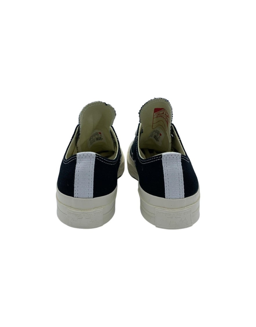 Cdg Play Low-Top Black Sneakers With Iconic Heart Emblem