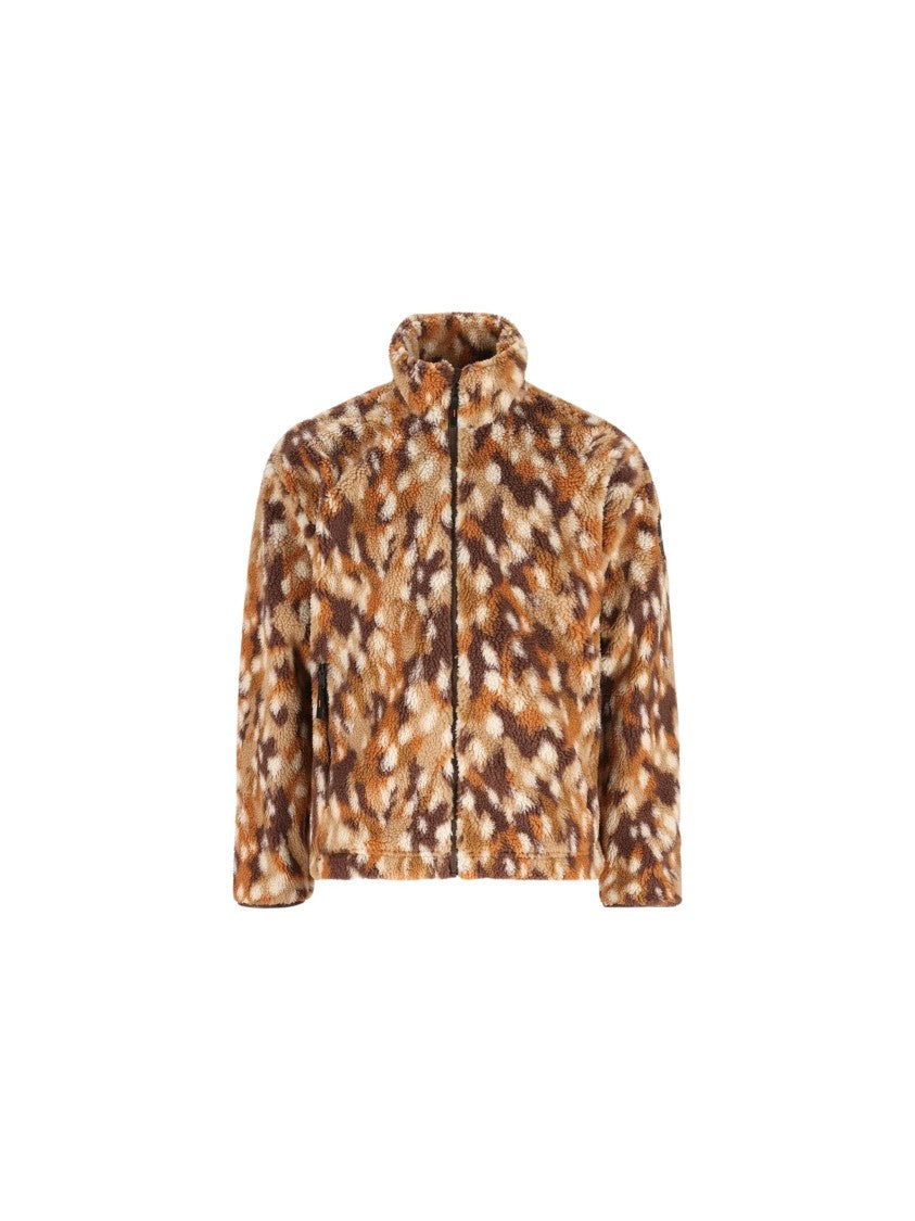 Napapijri Patterned High-Neck Polyester Fleece Jacket