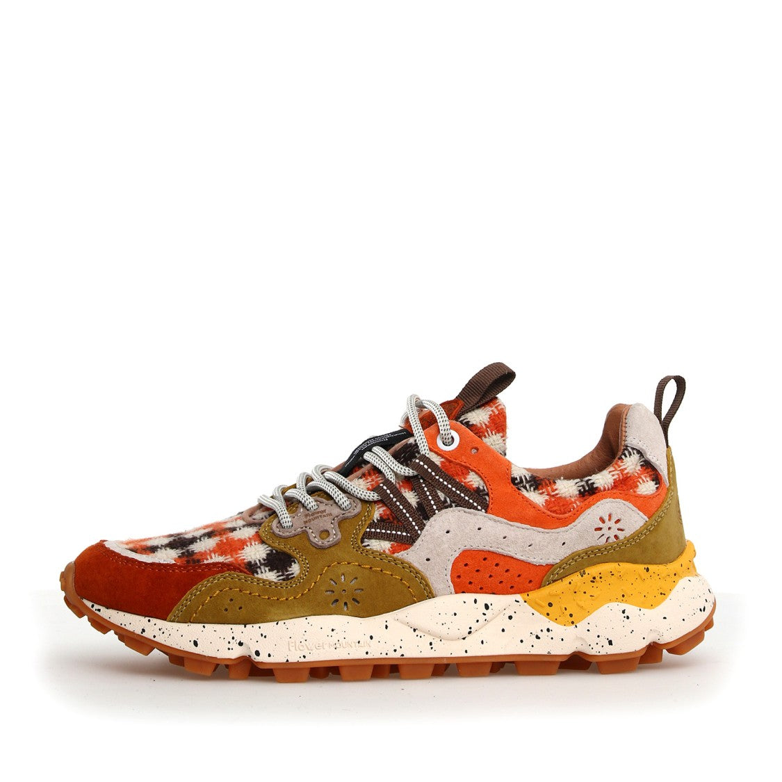 Flower Mountain Yamano 3 Sneakers In Burnt And White Suede