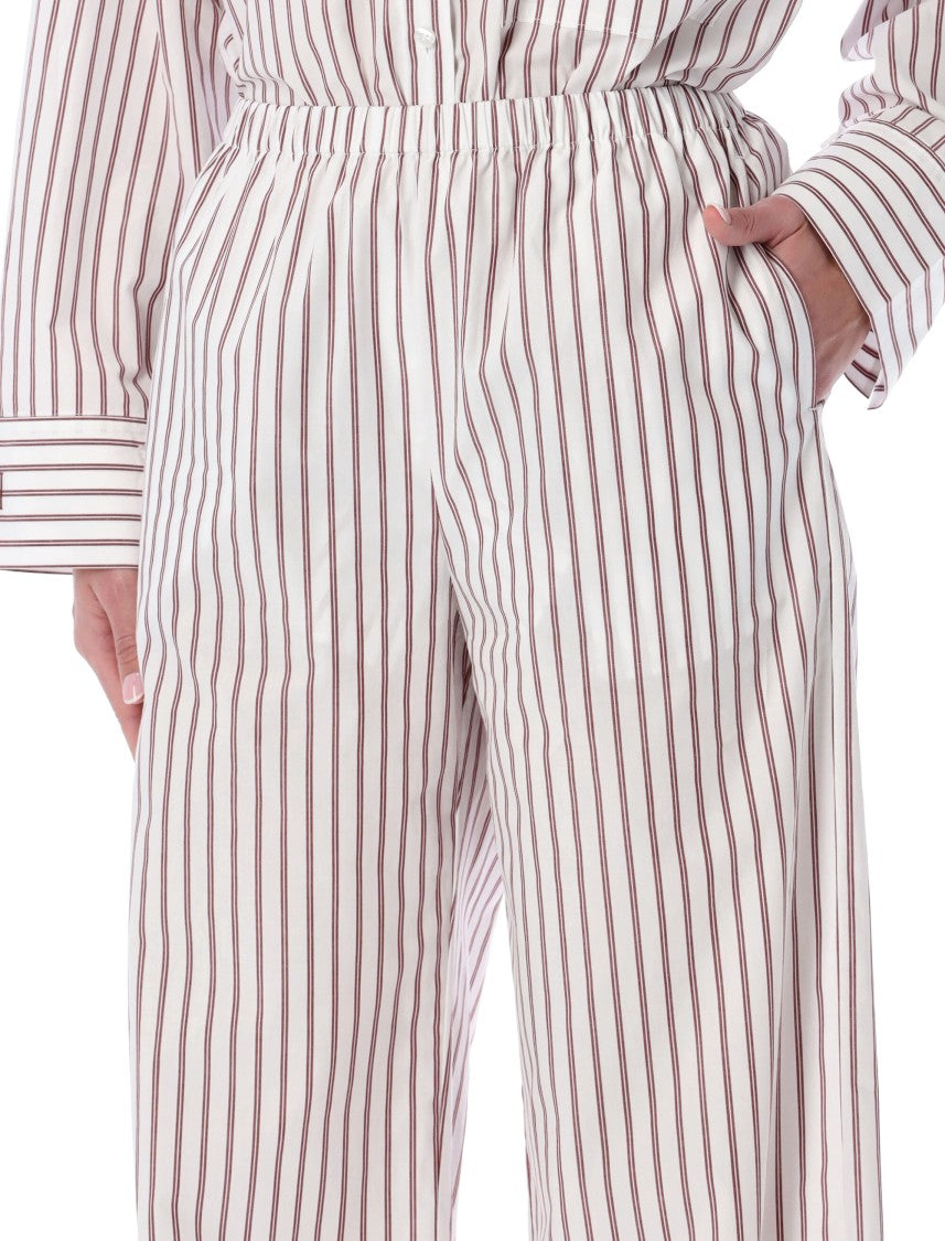 By Malene Birger Cabello Wide Leg Striped Cotton Pants