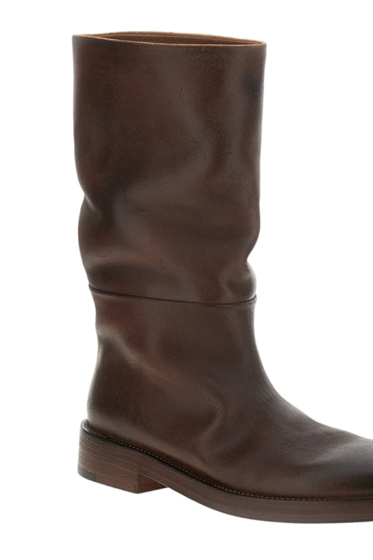 Marsèll Brown Tubetto Basalto Slouchy Leather Calf Boots