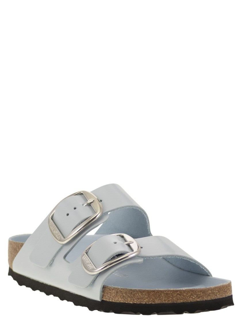Birkenstock Shine Blue Arizona Big Buckle Sandals