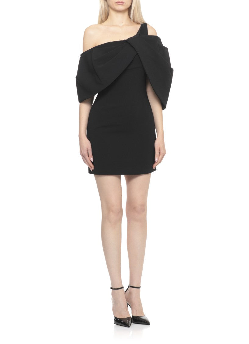 Solace London One-Shoulder Mini Dress With Dramatic Volant Details