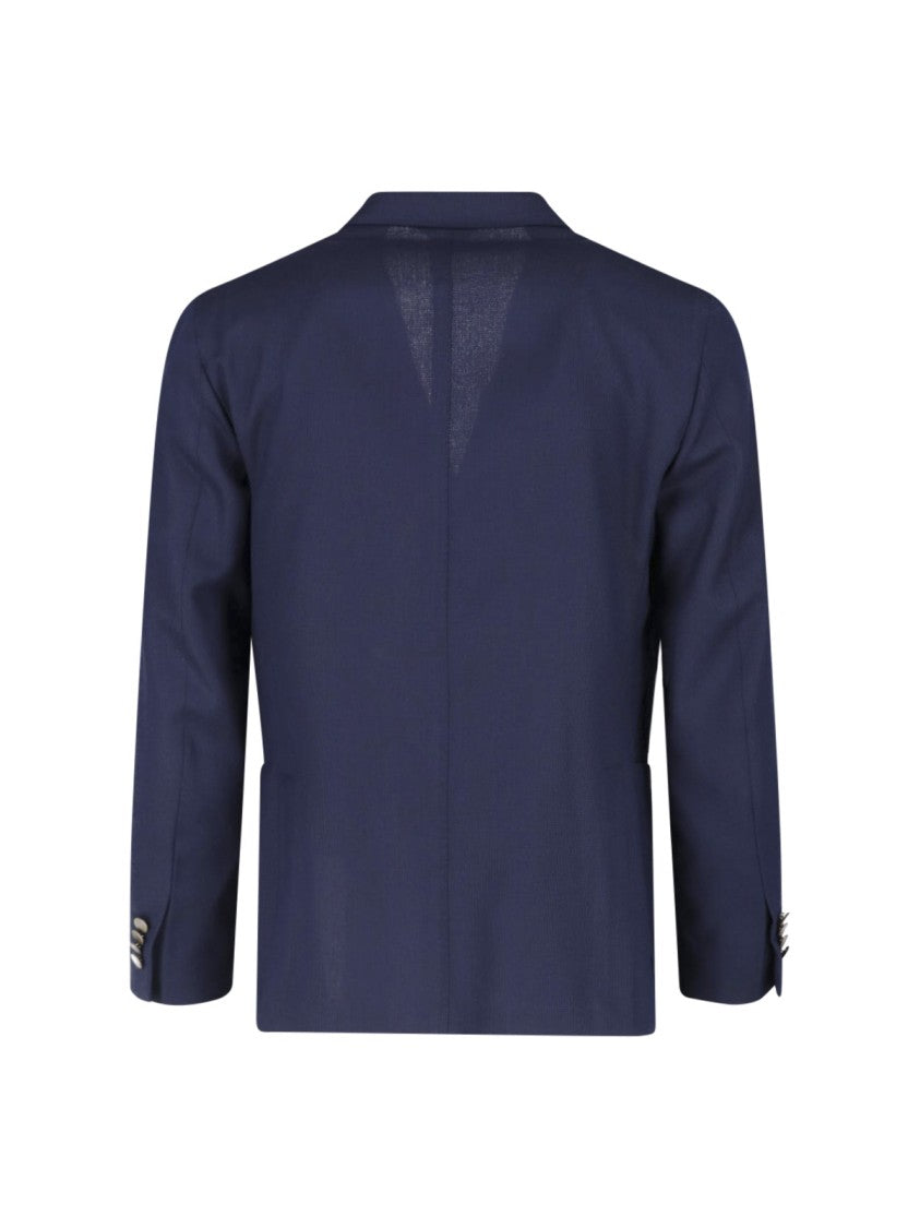 Boglioli Navy Virgin Wool Double-Breasted Blazer