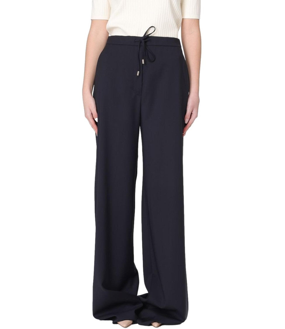 Max Mara Blue Virgin Wool Casual Trousers
