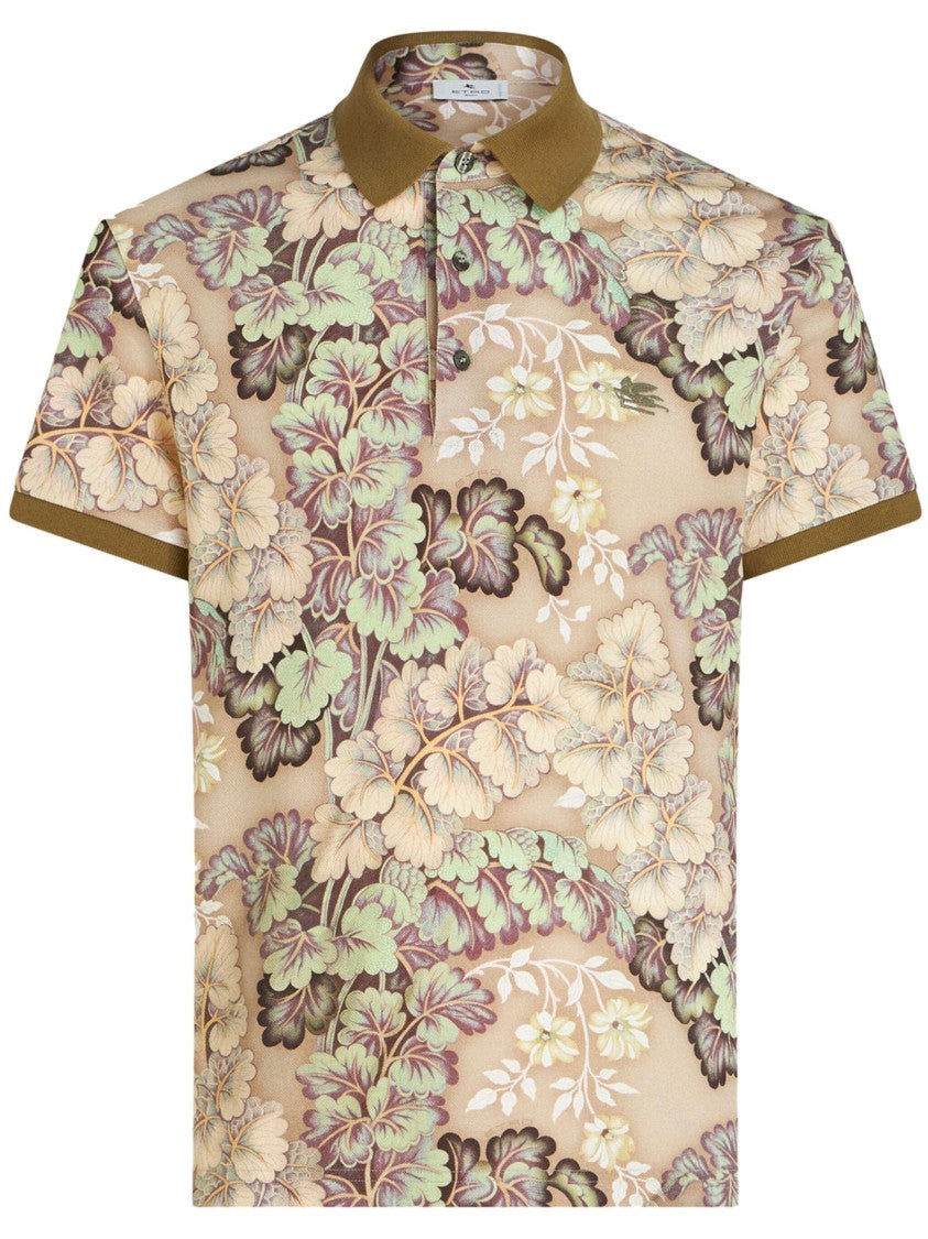 Etro Botanical-Print Polo Shirt
