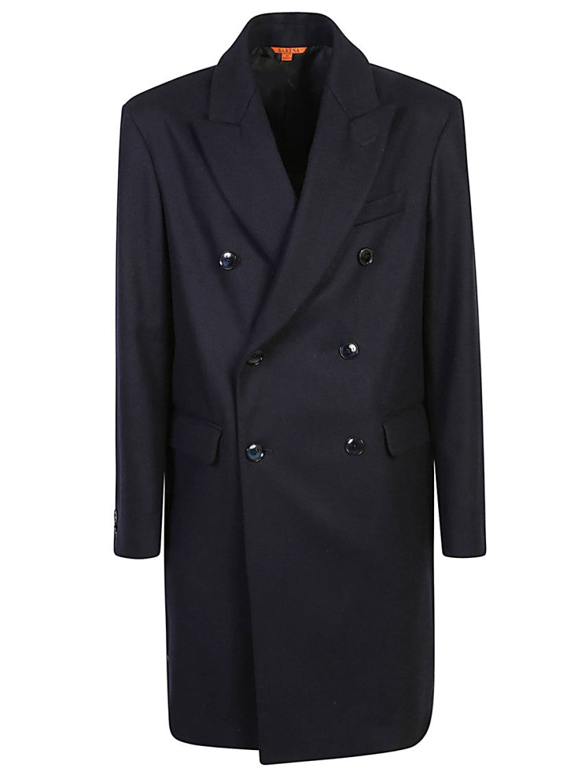 Barena Double-Breasted Wool Blend Coat With Sleek Design And Tailored Fit