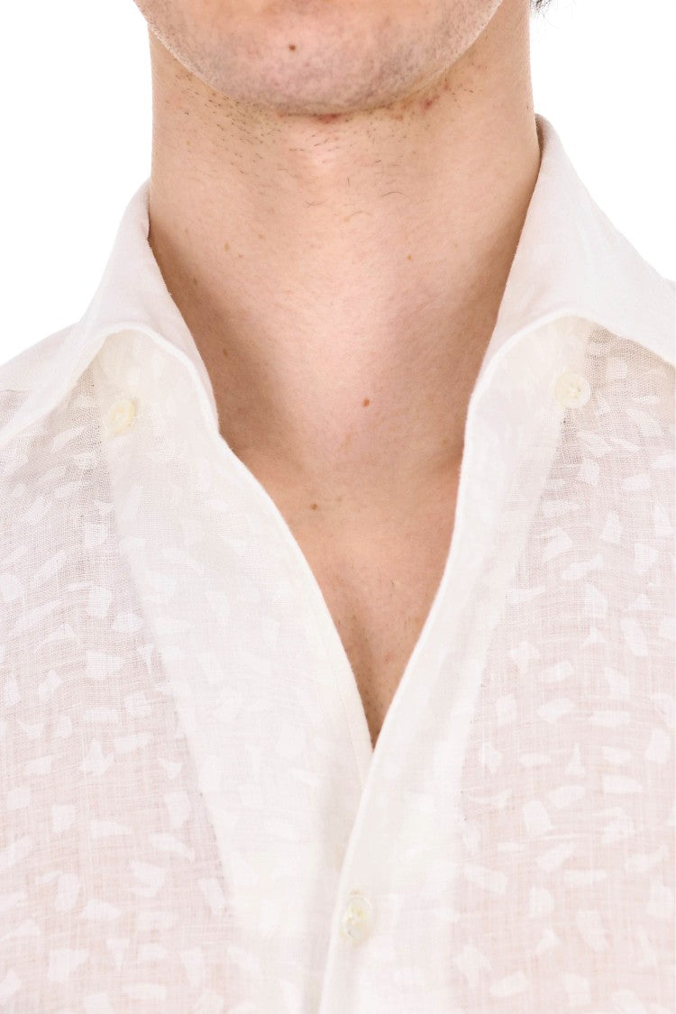 Barba Culto Jacquard Linen Casual Shirt