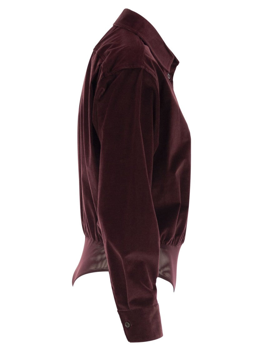Max Mara Fertile Velvet Shirt Bodysuit