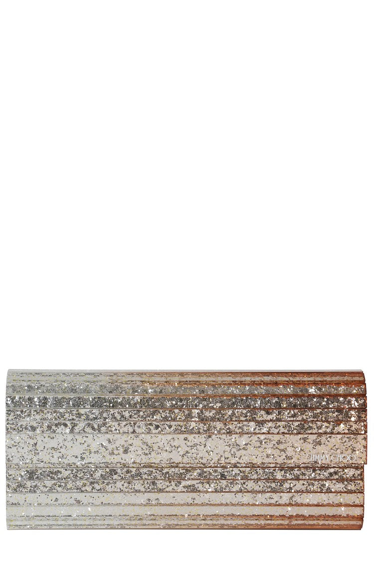 Jimmy Choo Degrade Glitter Acrylic Clutch With Chain Strap