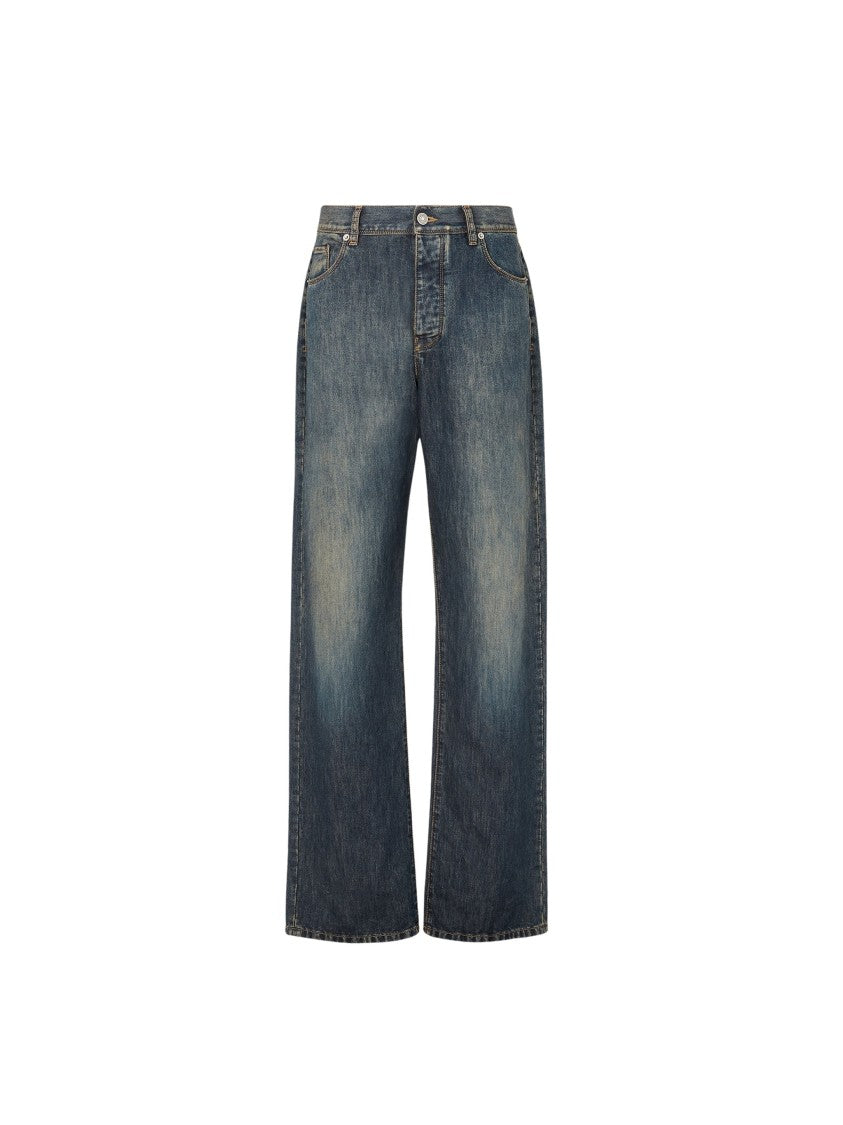 Fendi Blue Bananatex Vintage-Wash Denim Jeans