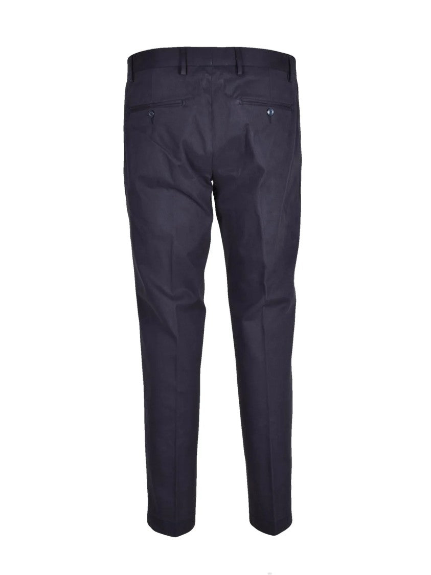 Daniele Alessandrini Tailored Slim Blue Trousers With Modern Silhouette