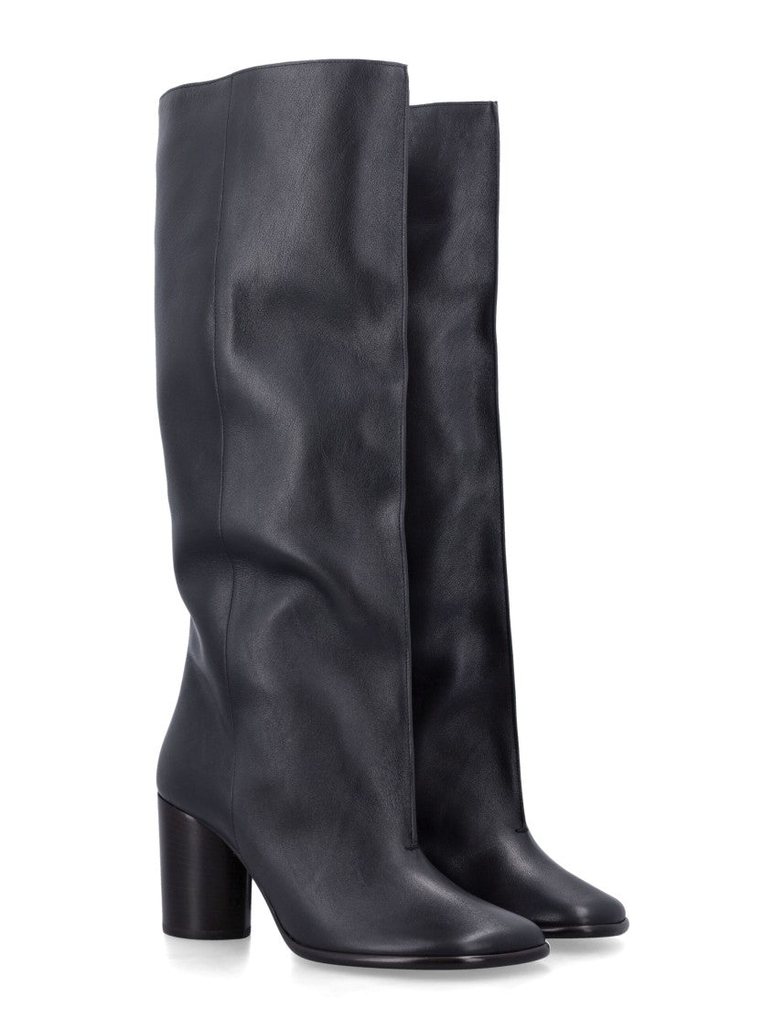 Lemaire Black Calf Leather Sculptural Boots