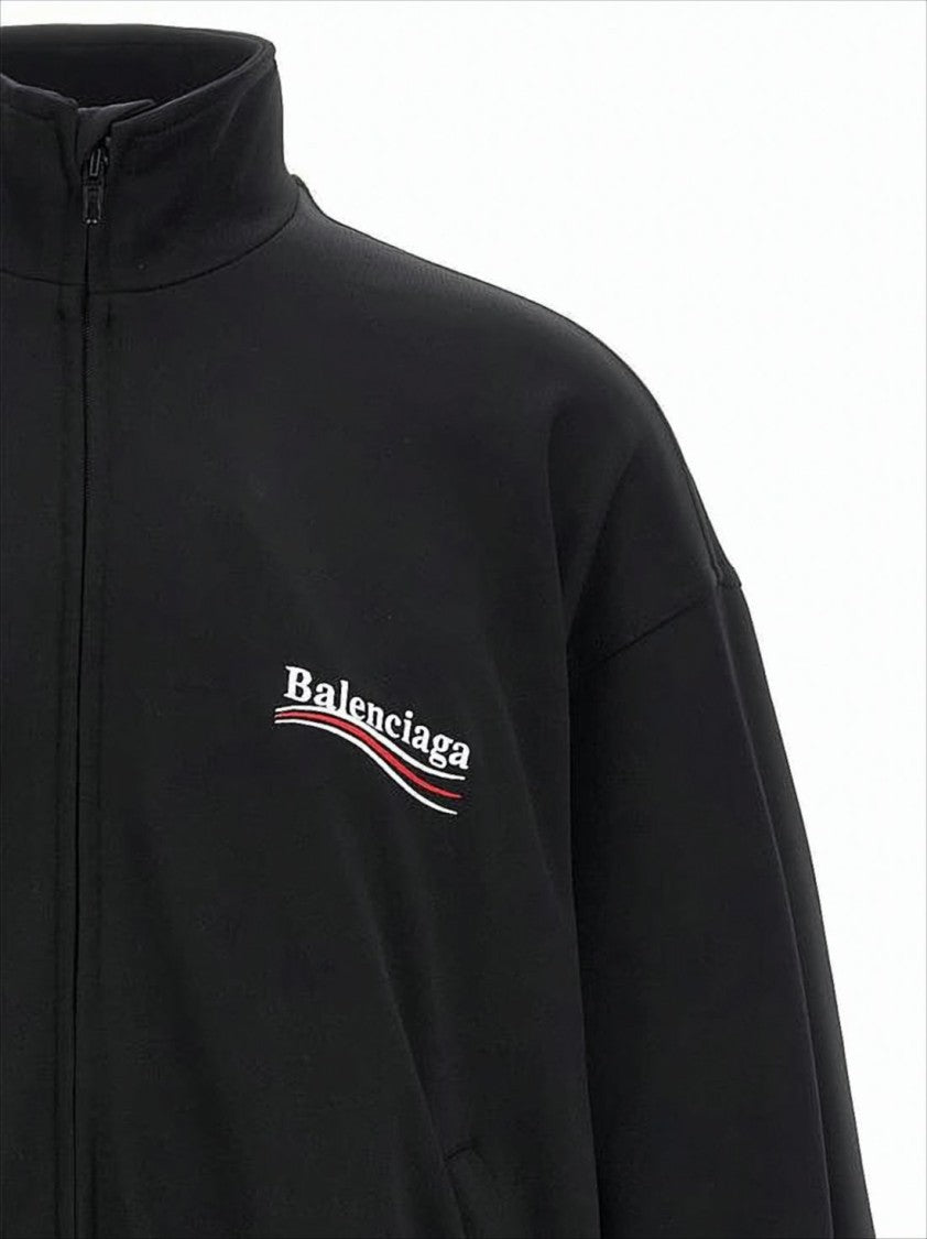 Balenciaga Black Zip-Up Sweatshirt With High Collar