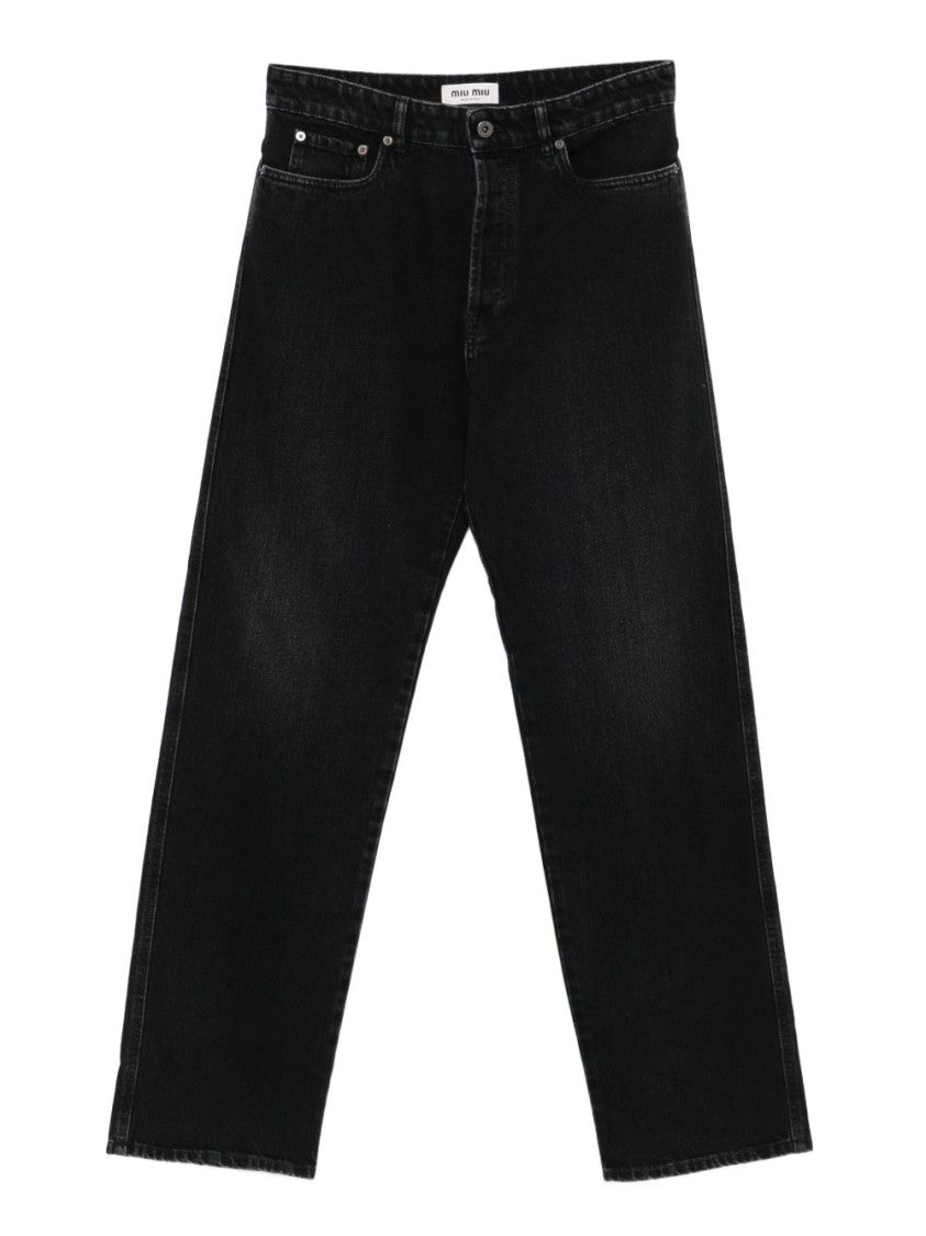 Miu Miu Relaxed-Fit High-Waist Jeans With Wide Legs