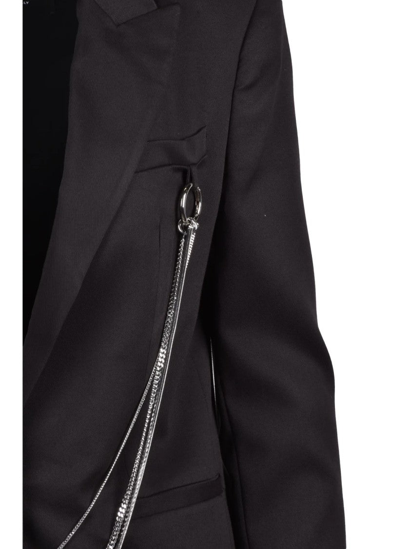 Dondup Black Cotton Viscose Elastane Rounded Jacket