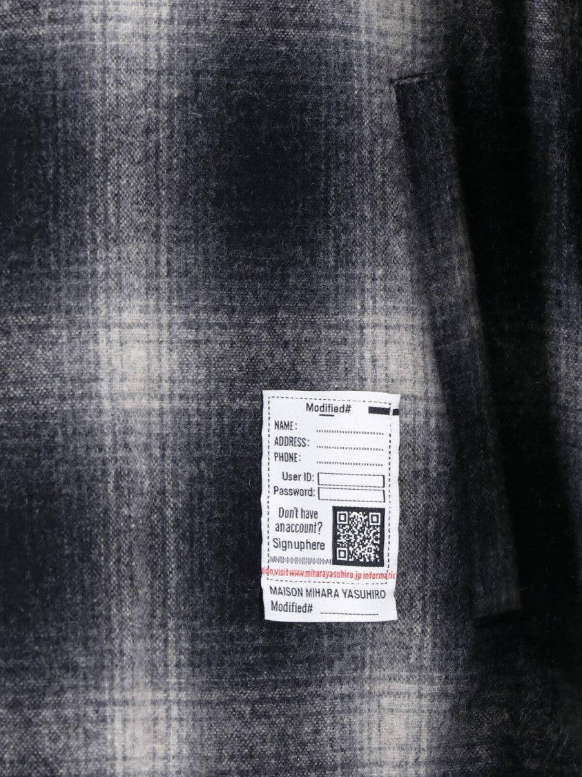 Maison Mihara Yasuhiro Black Checked Wool Shirt