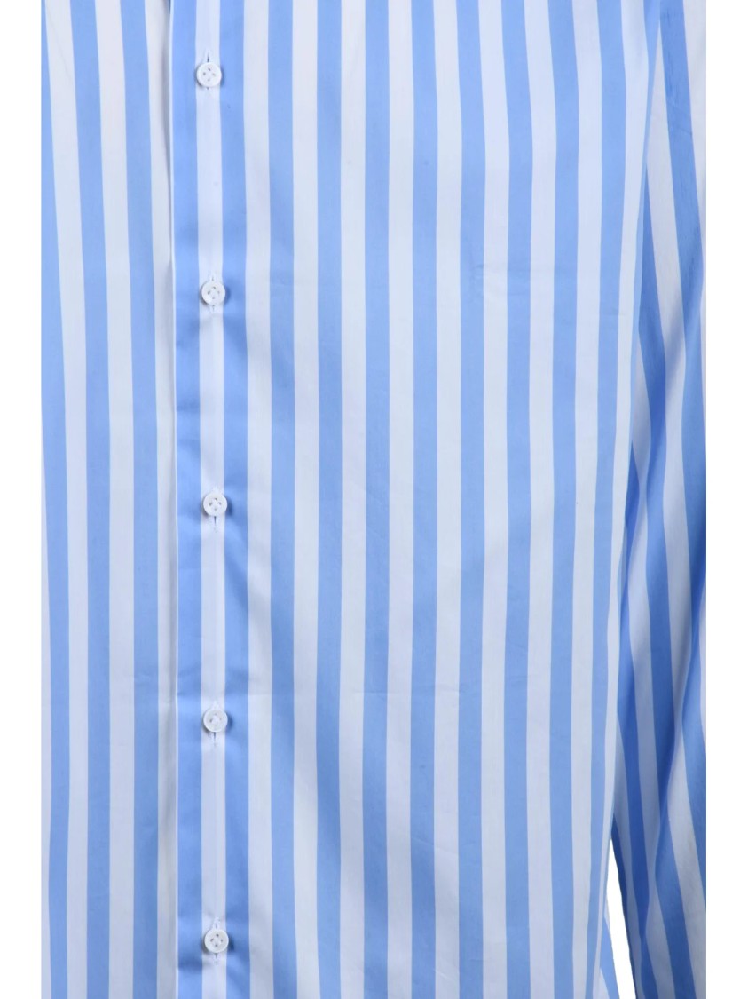 Carrel White Cotton-Blend Striped Shirt
