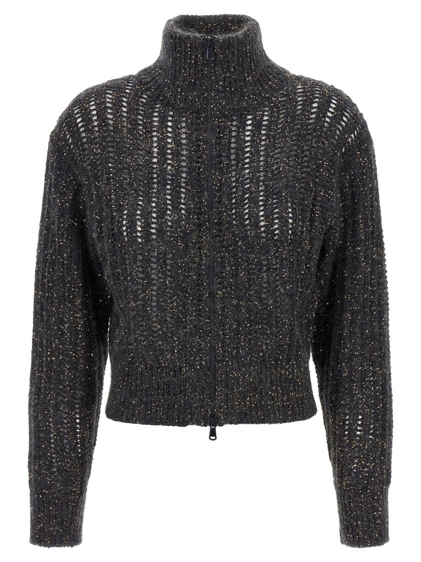 Brunello Cucinelli Rustic Dazzling Net' Cardigan