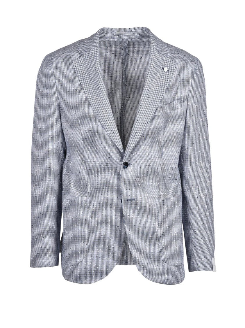Luigi Bianchi Round Jacket Mixed Fibers - White/Blue