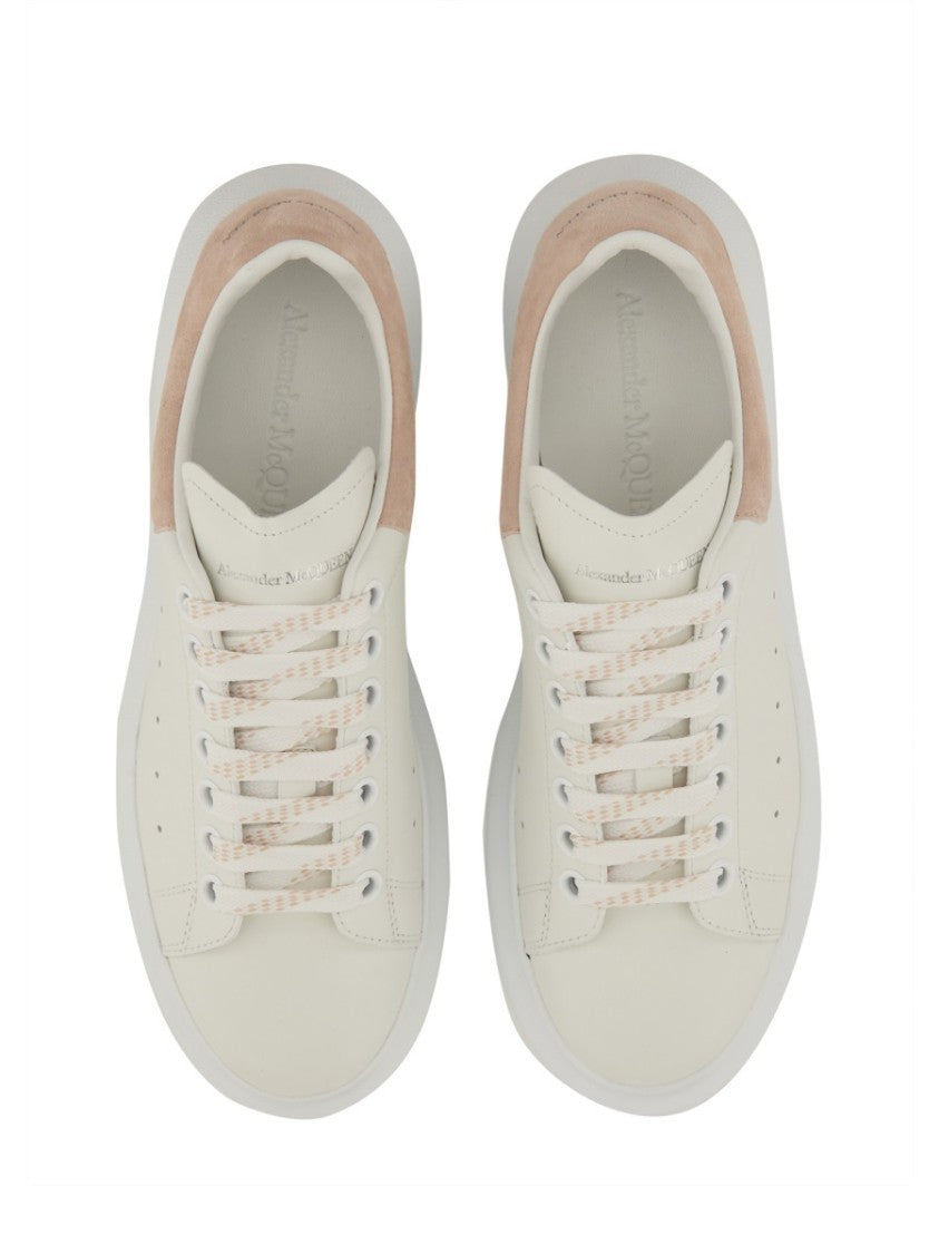 Alexander Mcqueen Oversized Calfskin Sneakers With Suede Heel Tab