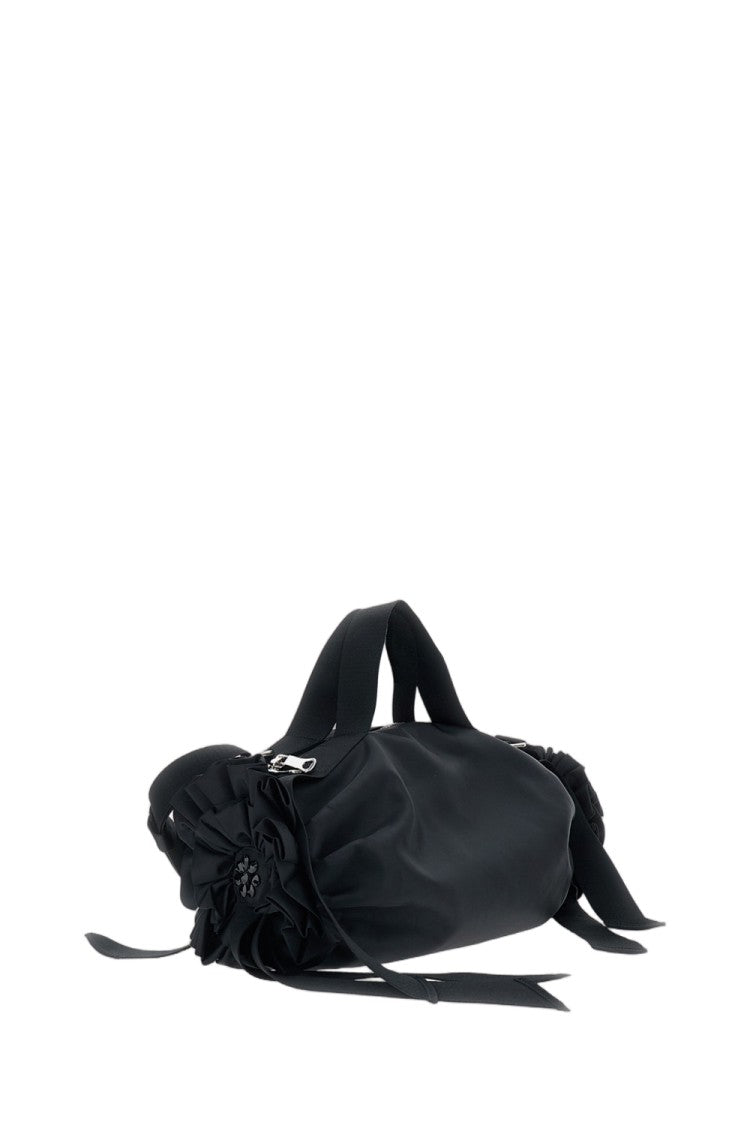 Simone Rocha Black Ribbon Rosette Large Shoulder Bag