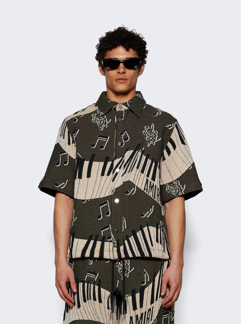 Amiri Piano Keys Tapestry Shirt Black