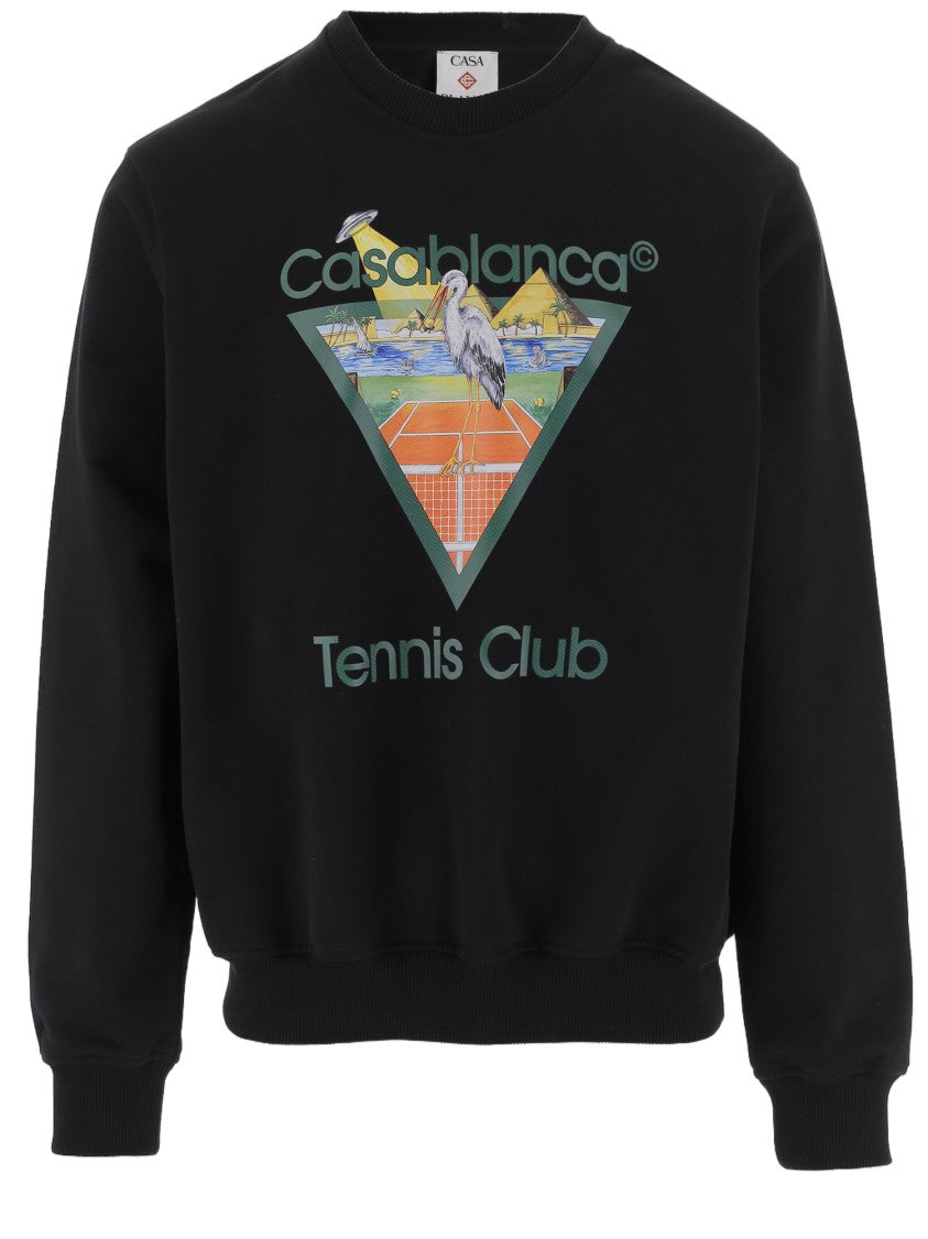 Casablanca Black Front Logo Cotton Sweatshirt