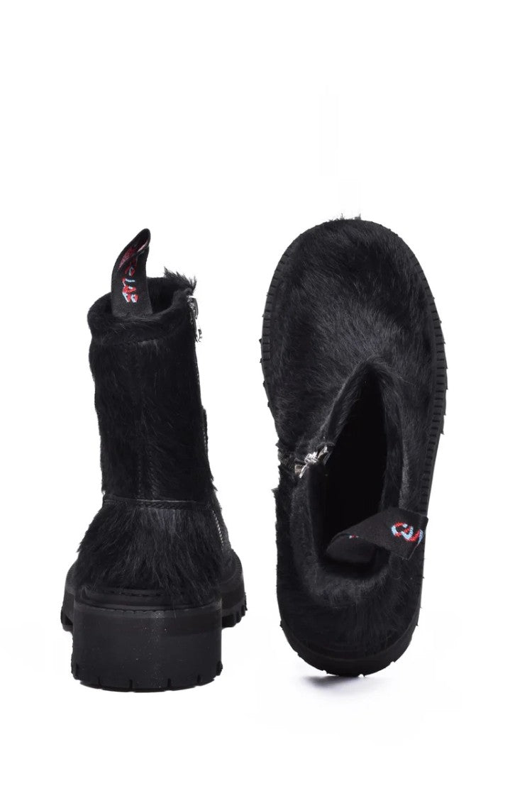Camper Lab Lab Fur Ankle Boot - Black