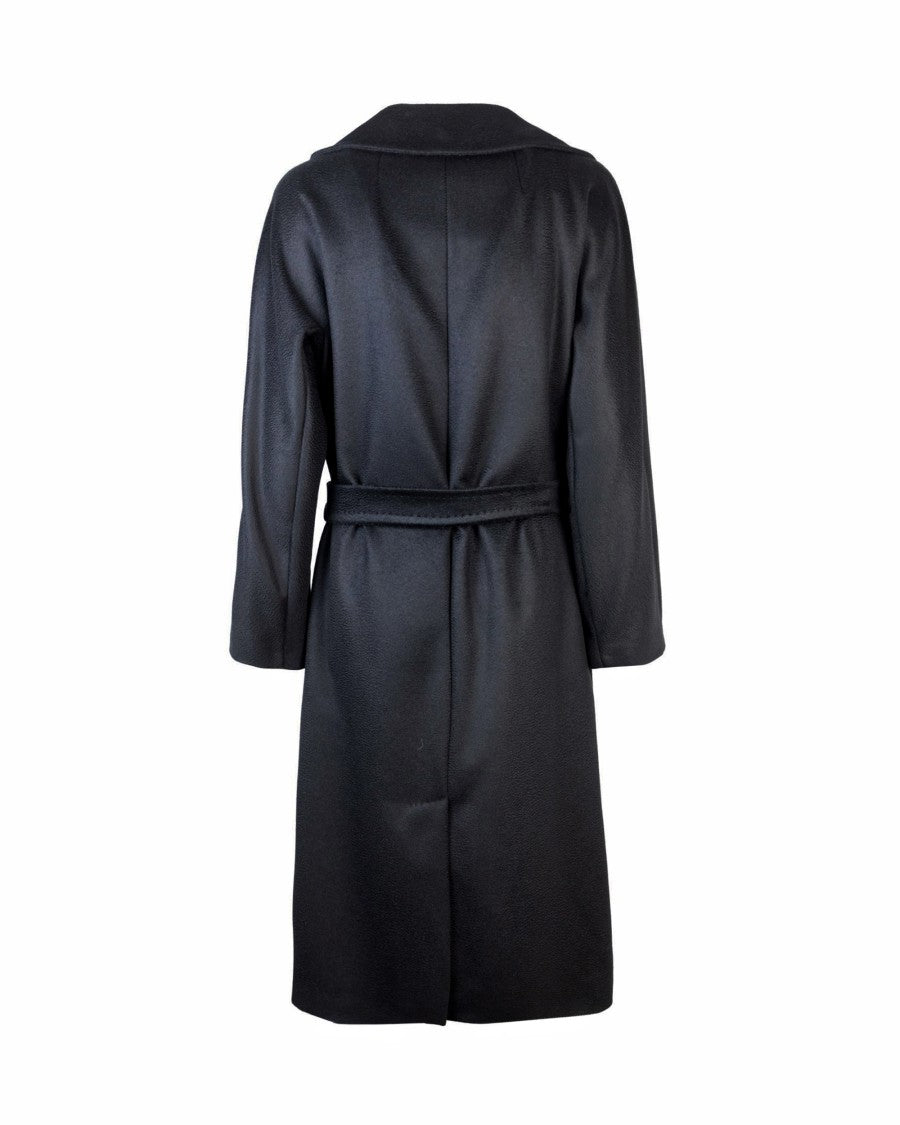 Max Mara Double-Breasted Black Wool Coat With Tailored Design