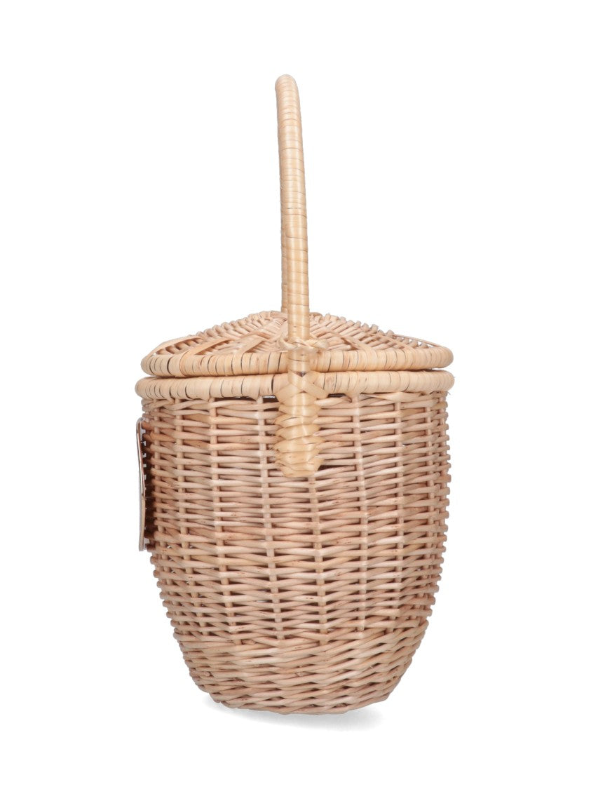Patou Woven "Bucket" Bag – Beige