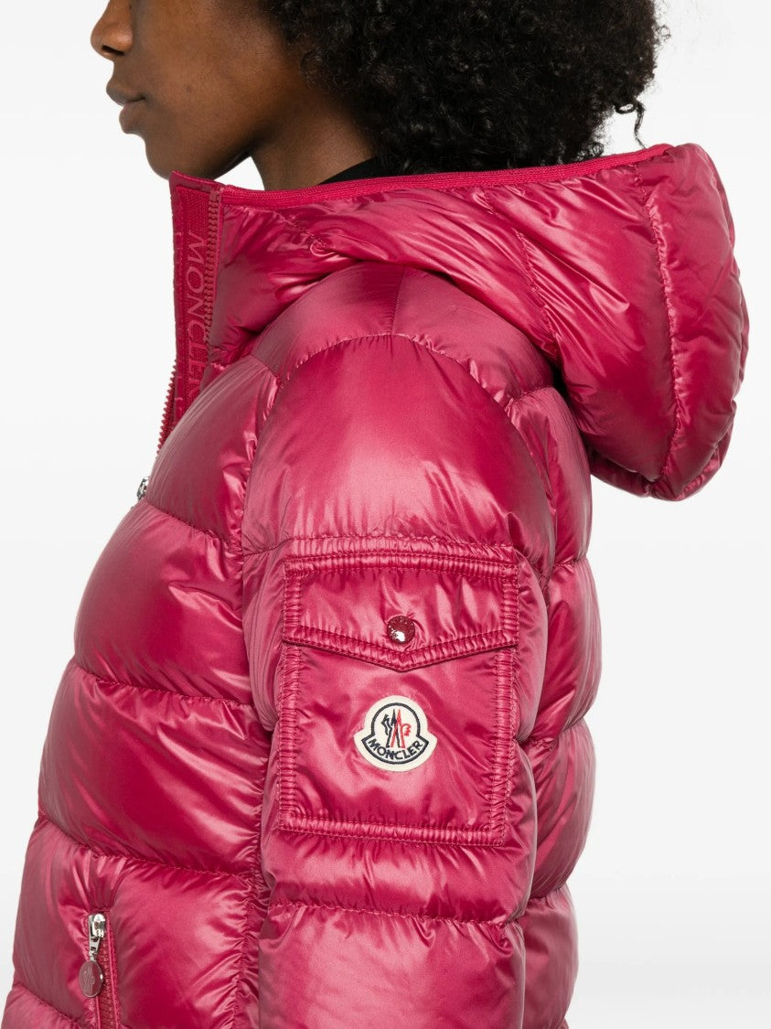 Moncler Red Glesse Quilted Cropped Jacket