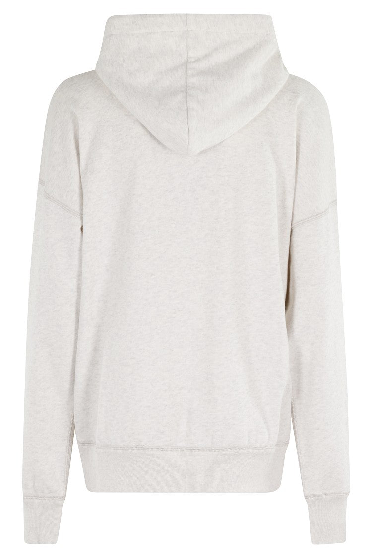 Isabel Marant Étoile Oversized Ecru Hoodie With Front Logo And Drawstring Hood