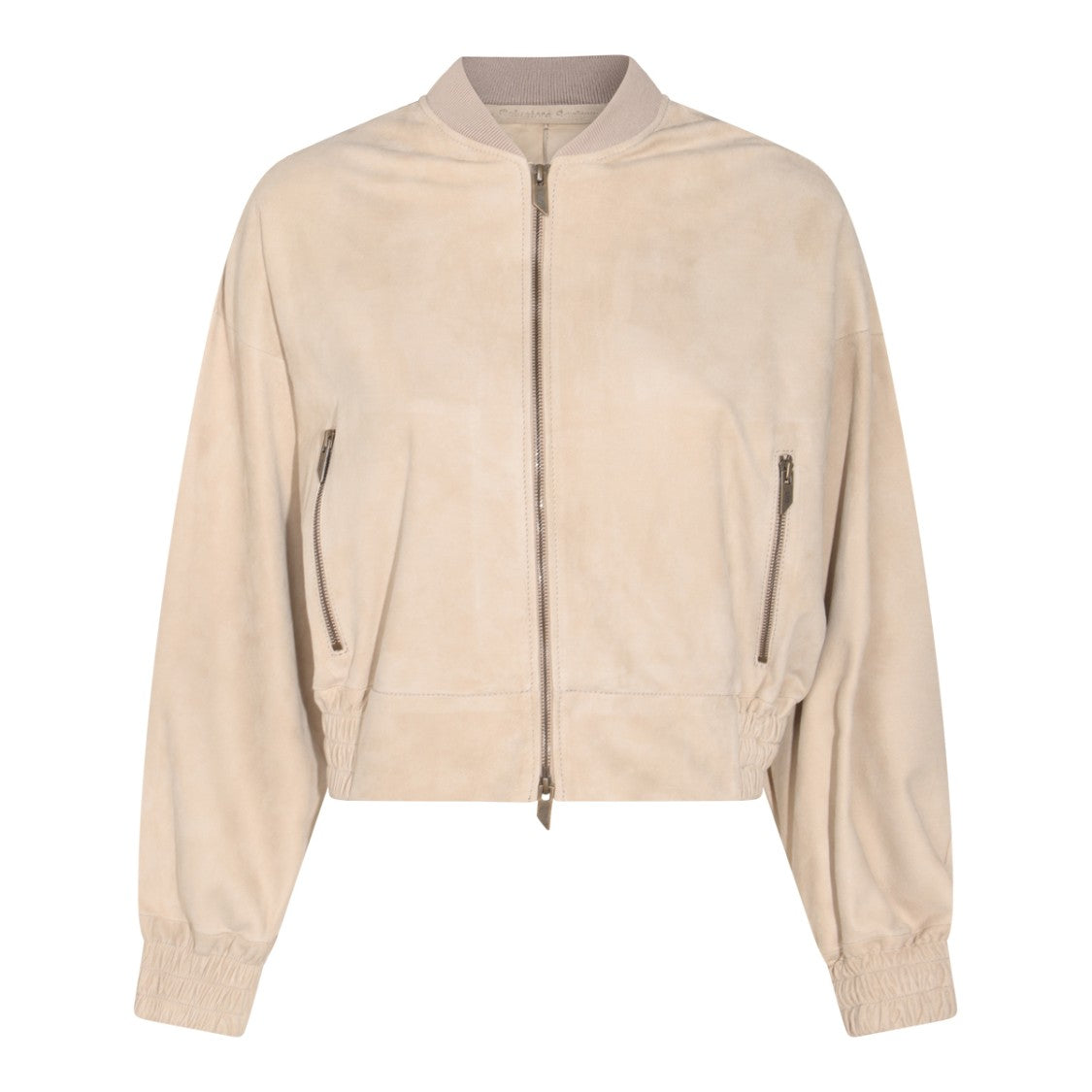Salvatore Santoro Beige Leather Zip Fastening Jacket