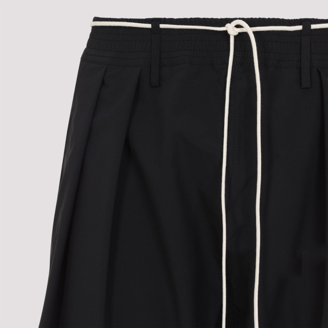 Mordecai Loose Short Black Polyester Pants