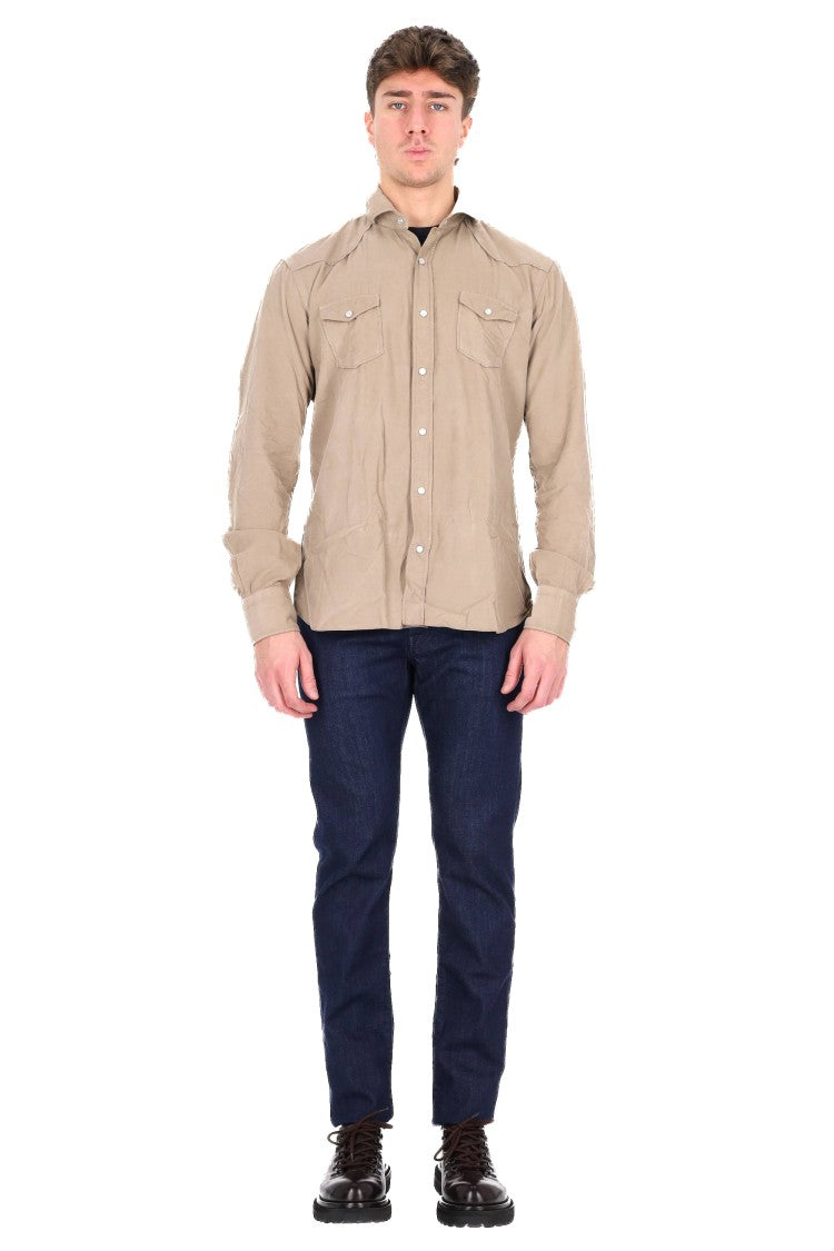 Barba Duemila Righe Texan Velvet Shirt