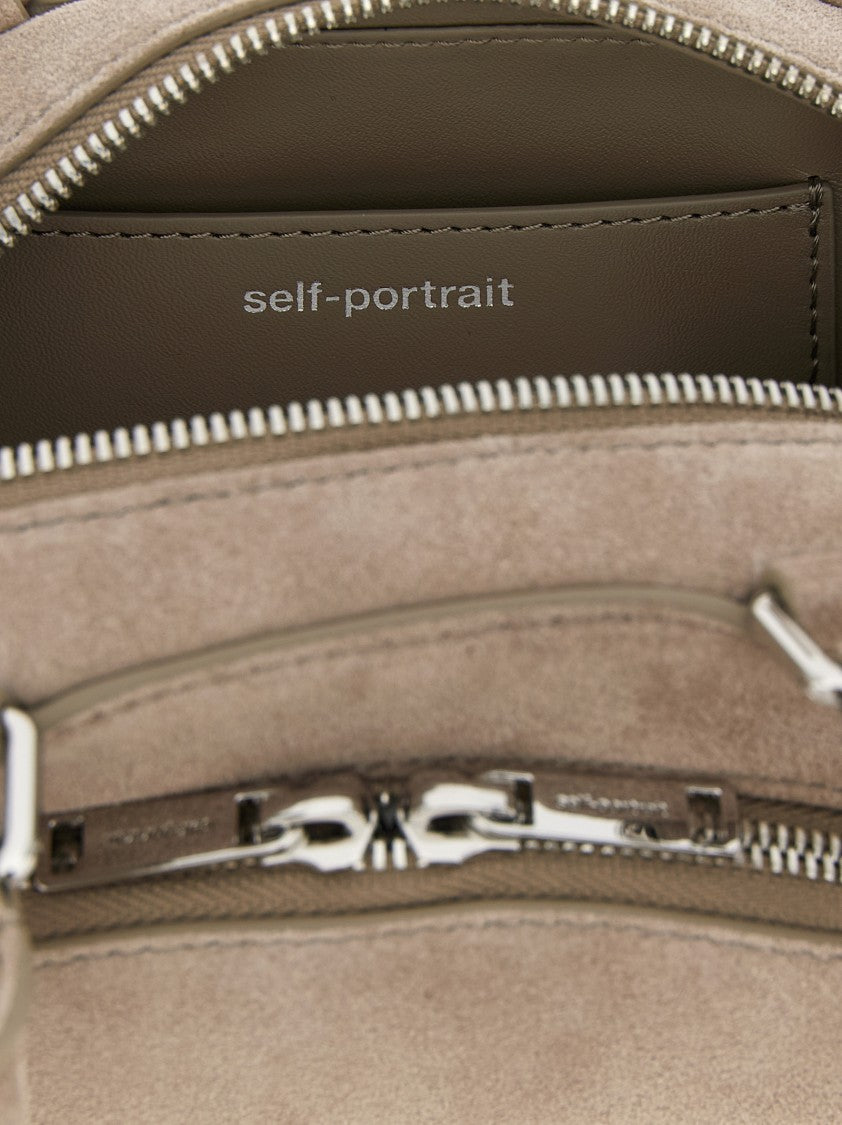 Self-Portrait 'Suede Mini With Charm' Shoulder Bag