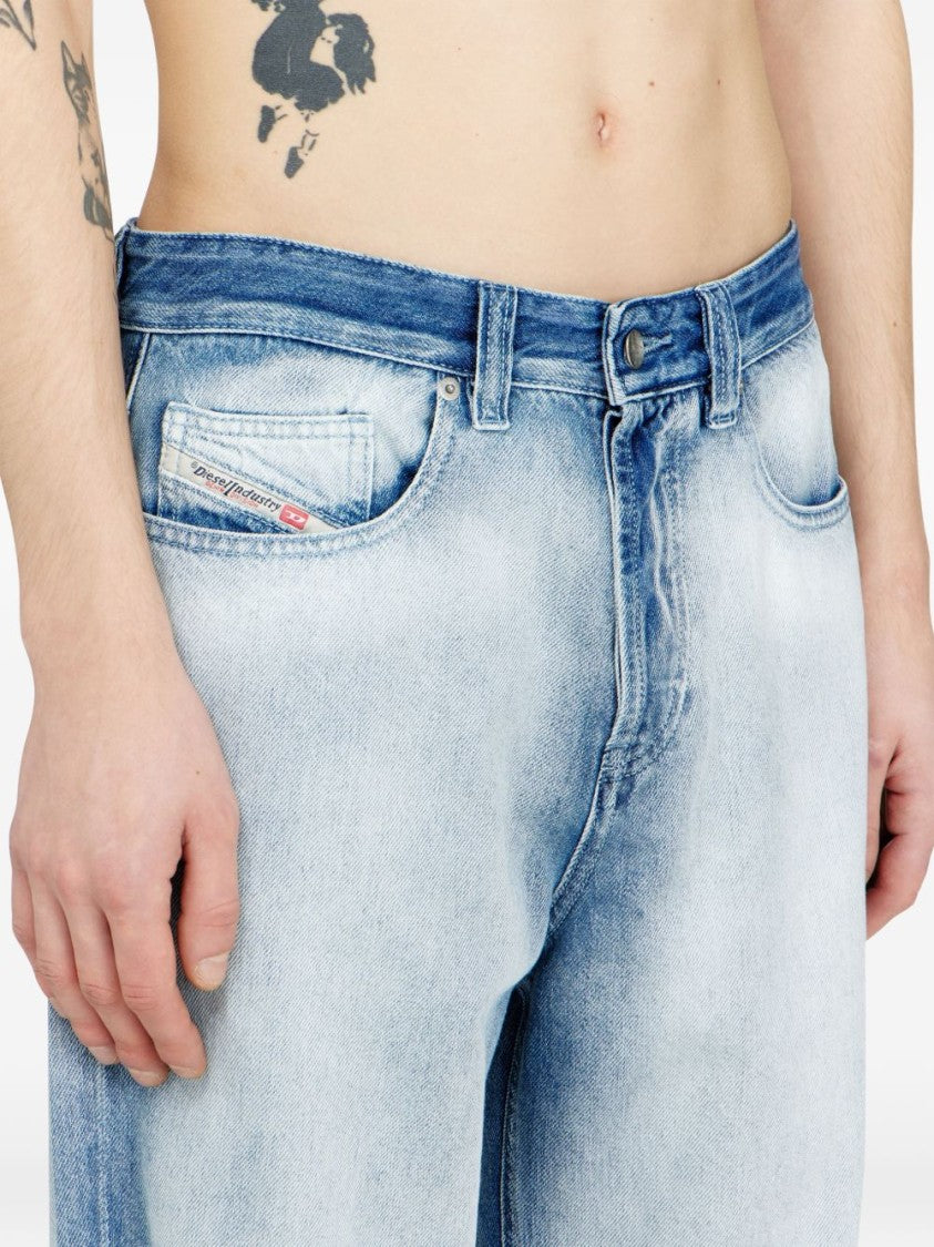 Diesel Silk And Nylon Blend Denim Jeans
