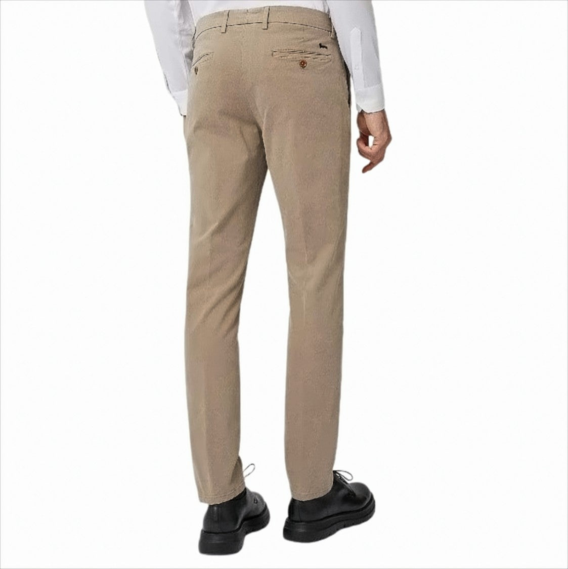 Harmont & Blaine Brown Tailored Fit Pants With Subtle Logo Detail