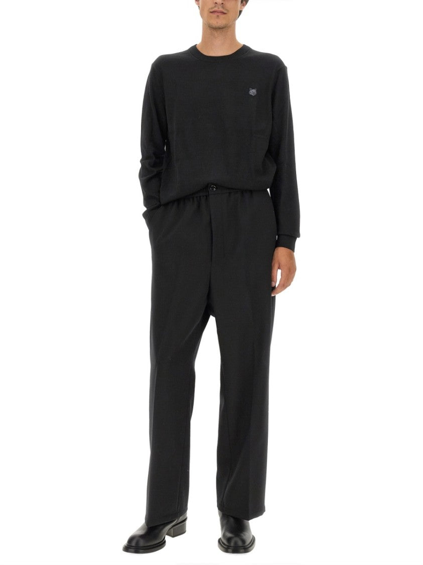 Maison Kitsuné Fox Patch Jersey With Classic Crew Neckline