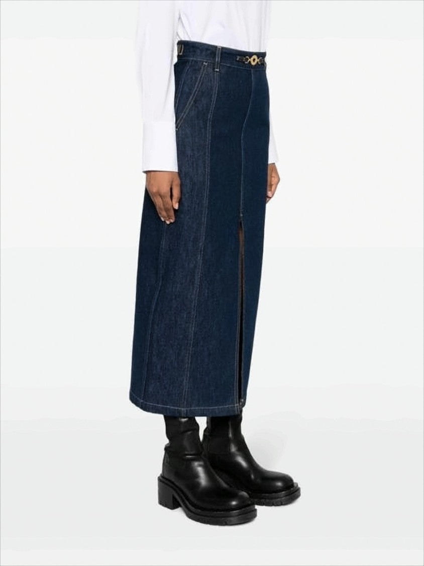 Patou Straight Silhouette Denim Skirt