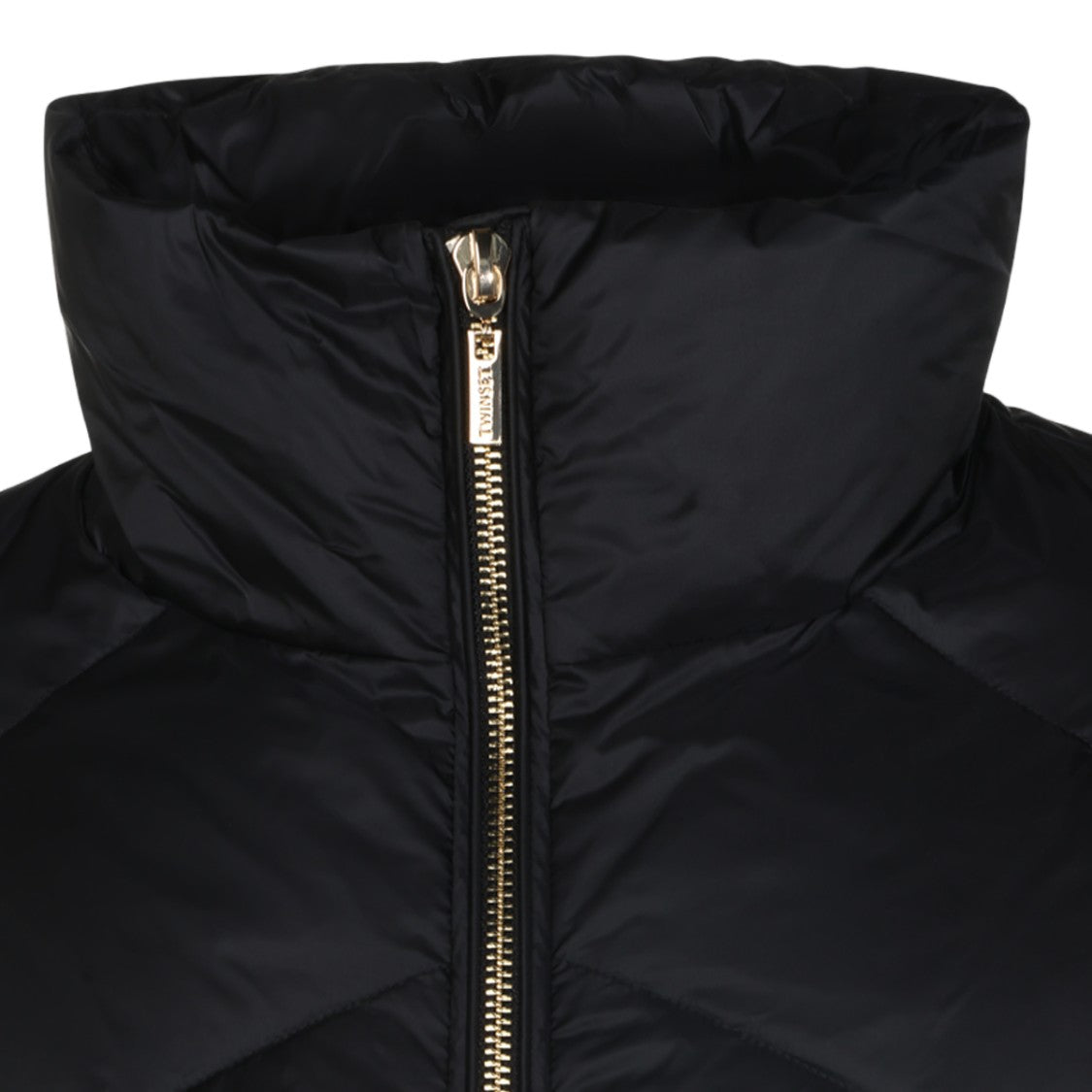 Twin-Set Structured Collar Black Quilted Twin-Set Coat