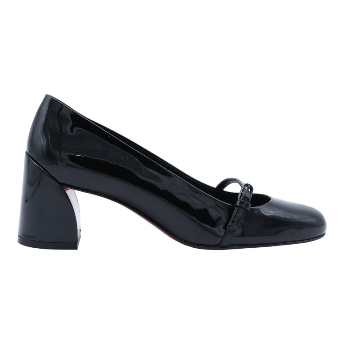 Christian Louboutin Mary Jane Pumps With Patent Finish And Bold Red Sole