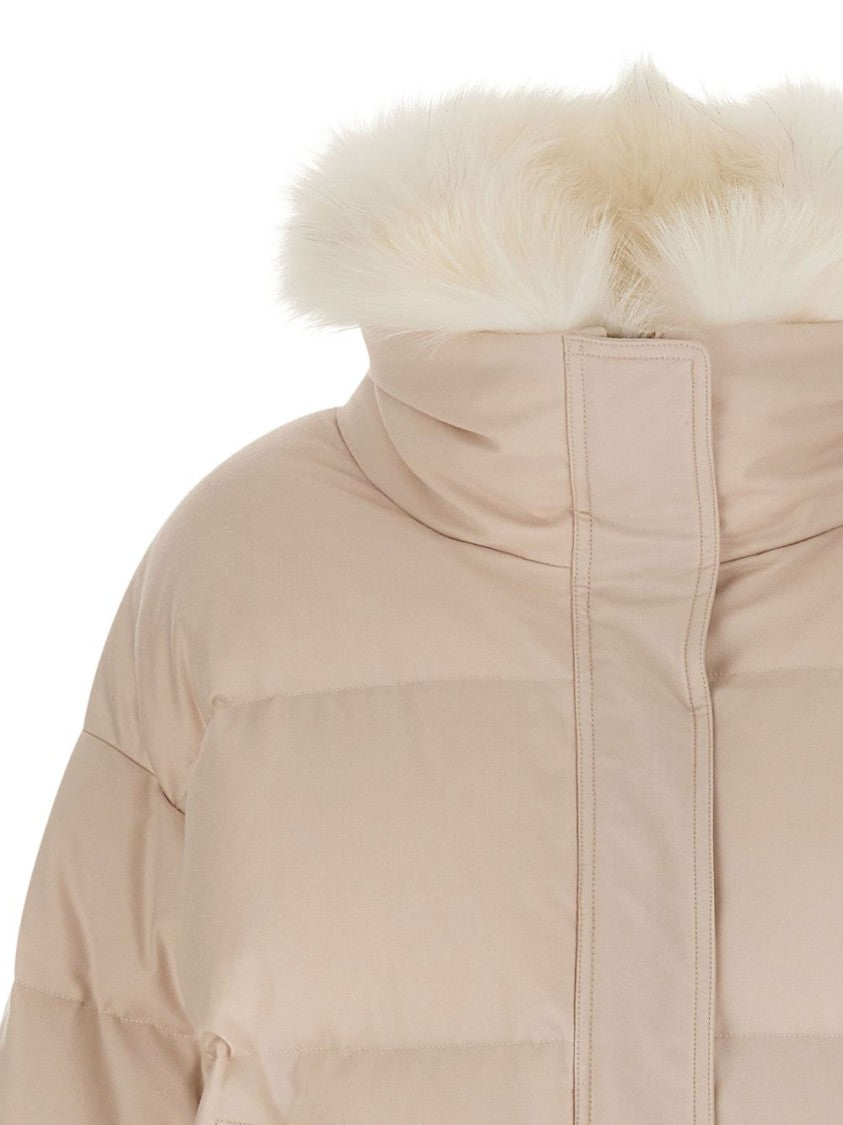 Yves Salomon Soft Beige Down Jacket
