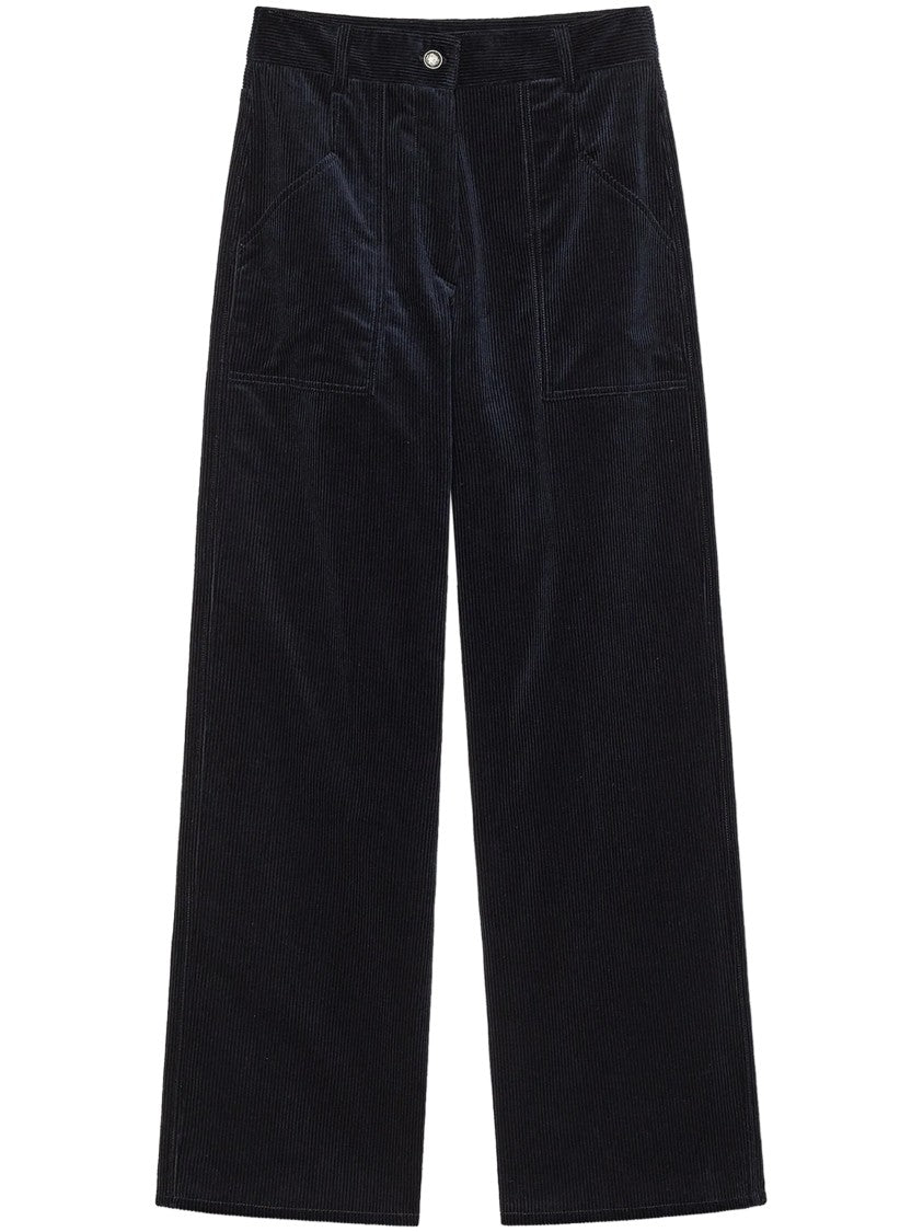 Forte Forte Ribbed Velvet Wide-Leg Cargo Pants